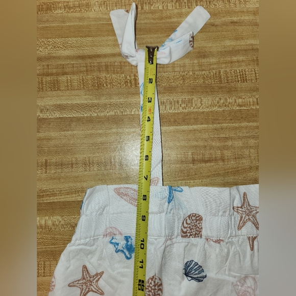 LOFT Sleep Seashell Star Fish Women’s Medium White Bow Tie Straps Top Blouse - Picture 8 of 10